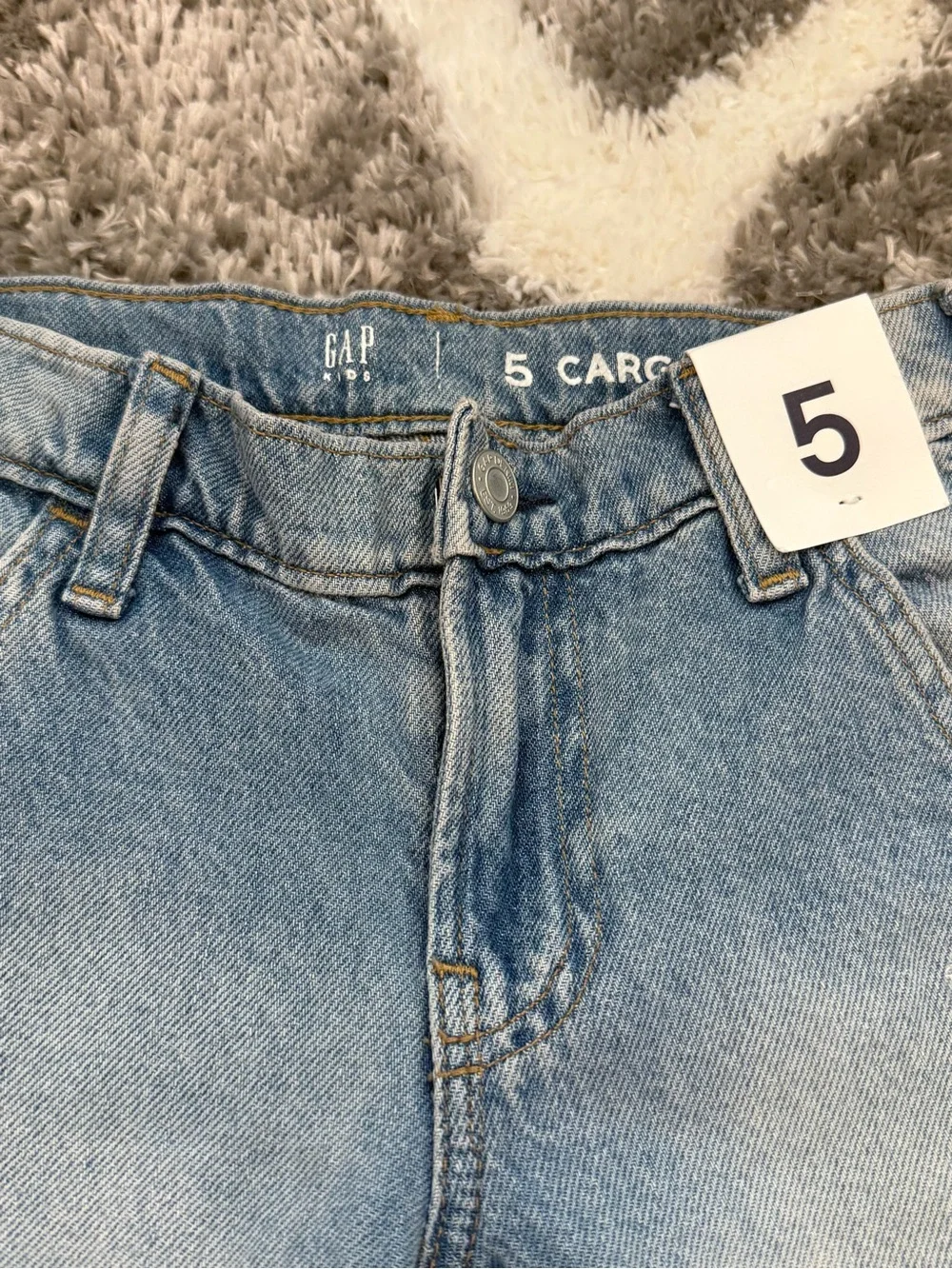 GAP Girls Relaxed Light Blue Cargo Jeans